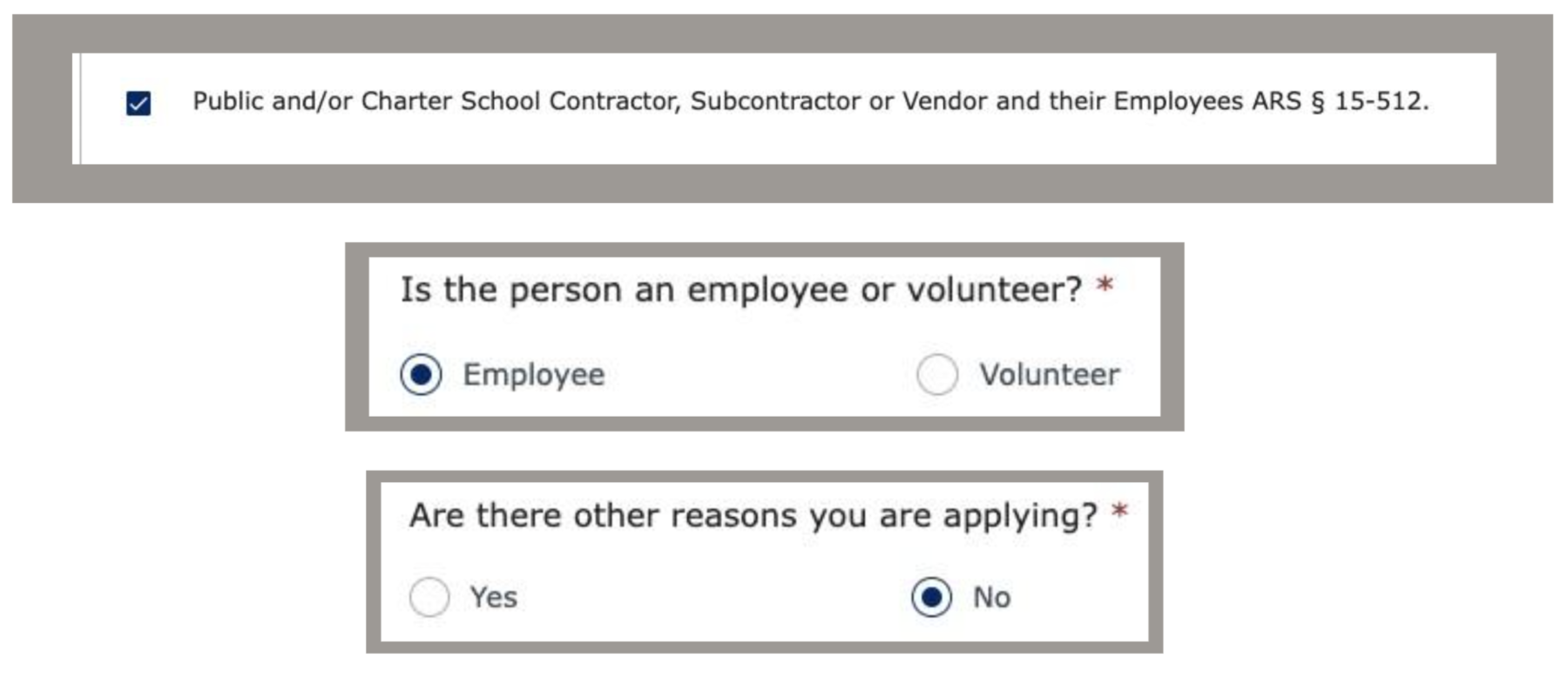 az reason for applying